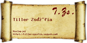 Tiller Zsófia névjegykártya