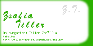 zsofia tiller business card